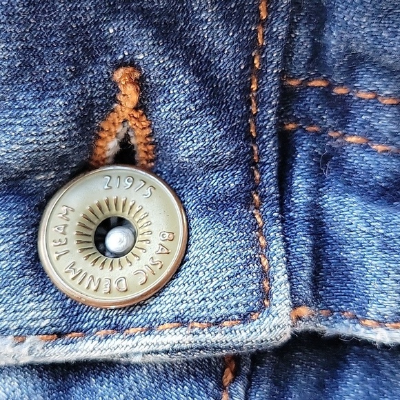 Zara Women's Sz 2 Z1975 Mid Rise Distressed Raw Hem Skinny Denim Jeans - Picture 10 of 12